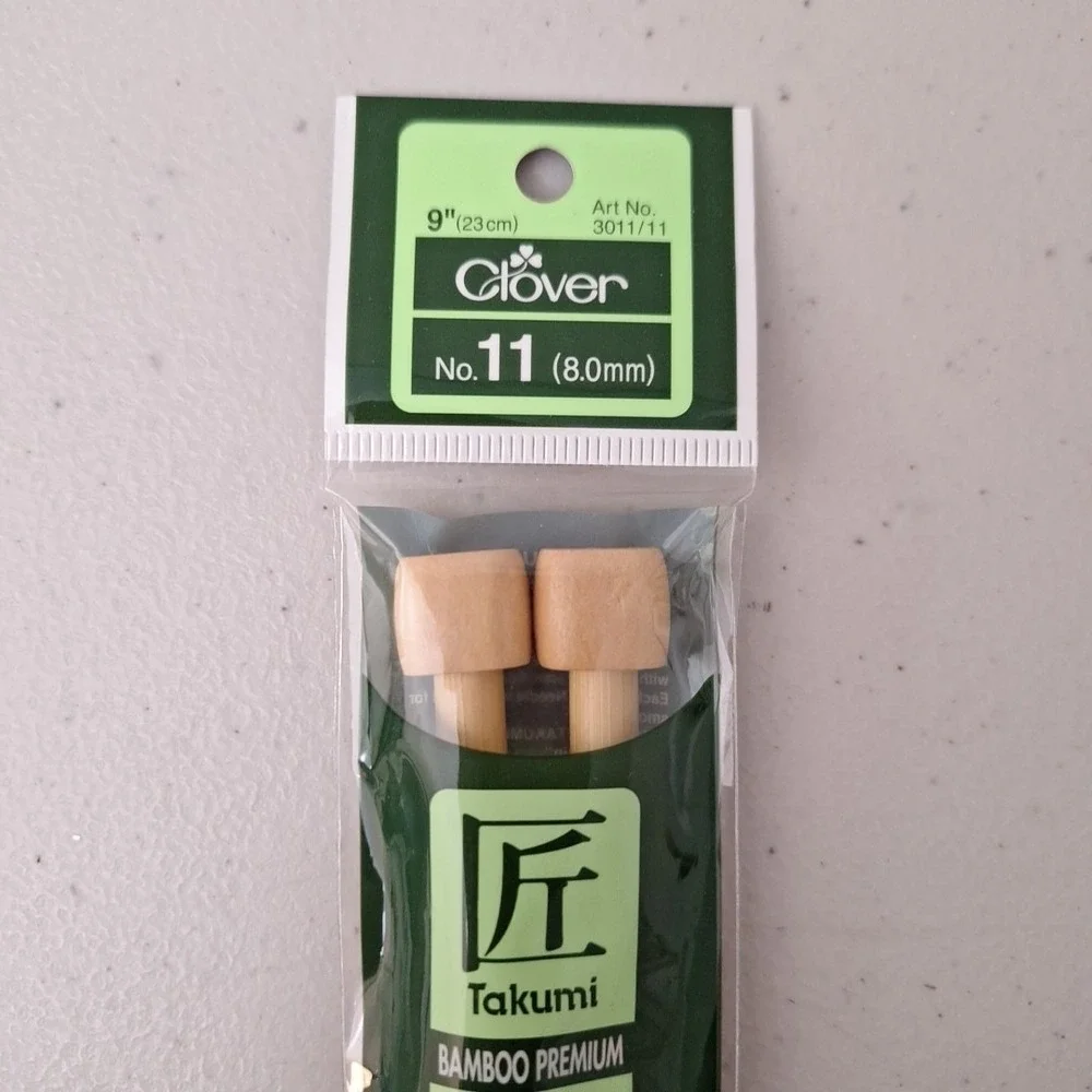 Clover Takumi Bamboo Double Point Knitting Needles 9